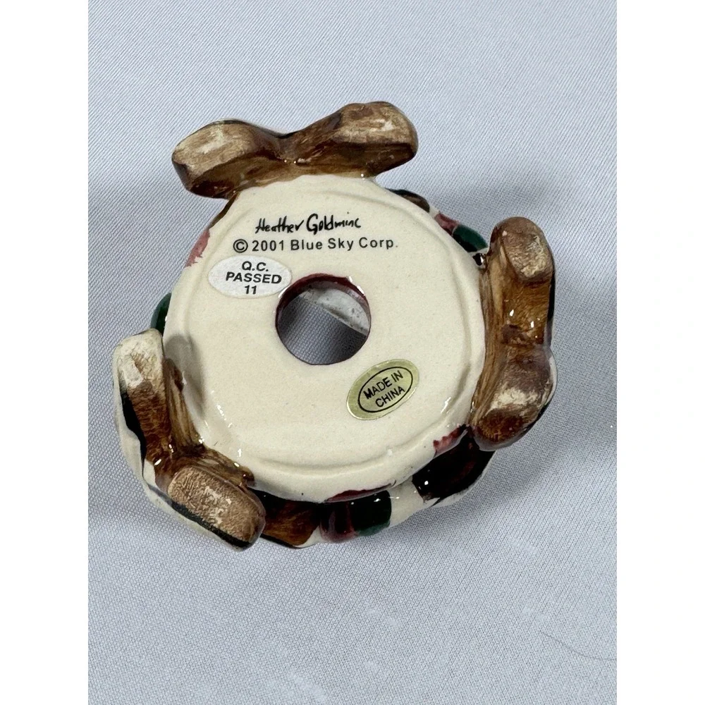 NWOT 2001 Blue Sky‎ Flatworms Gingerbread Man Votive Candle Holder